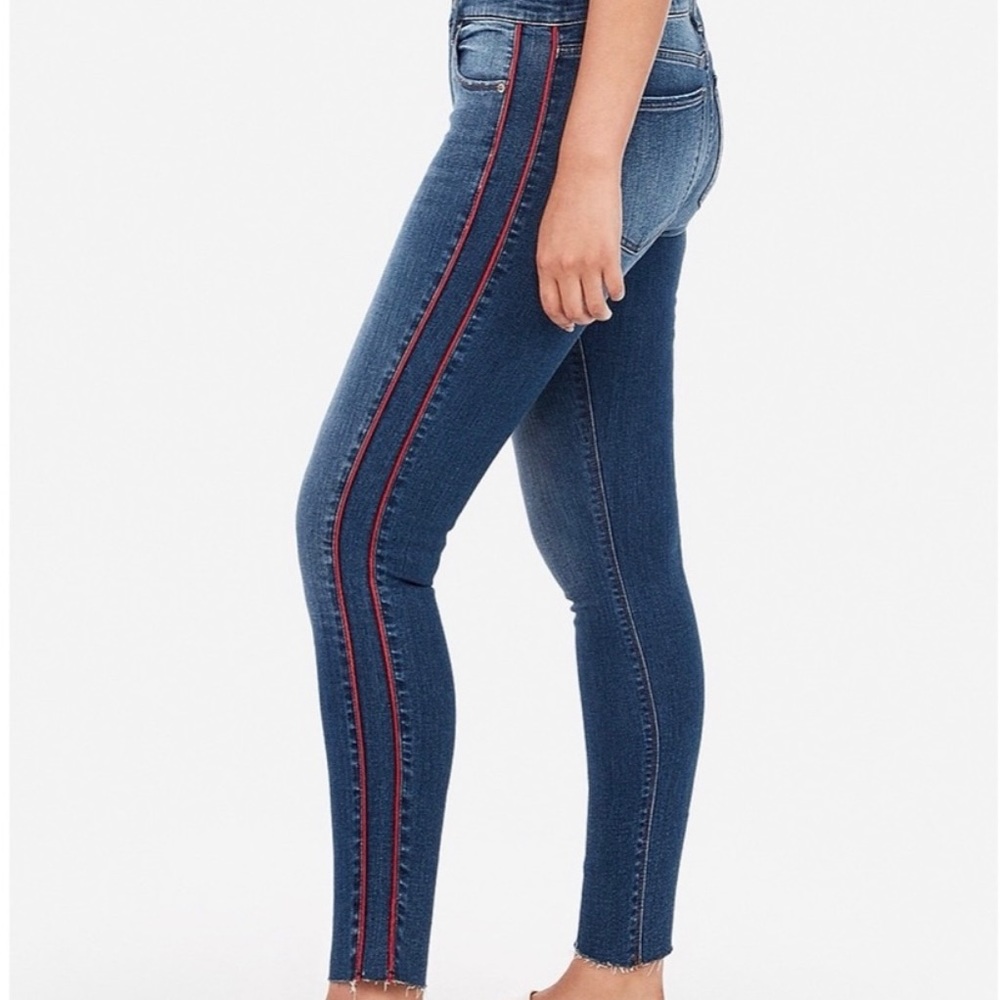 Express Jeans Mid-Rise Red Stripe 6S